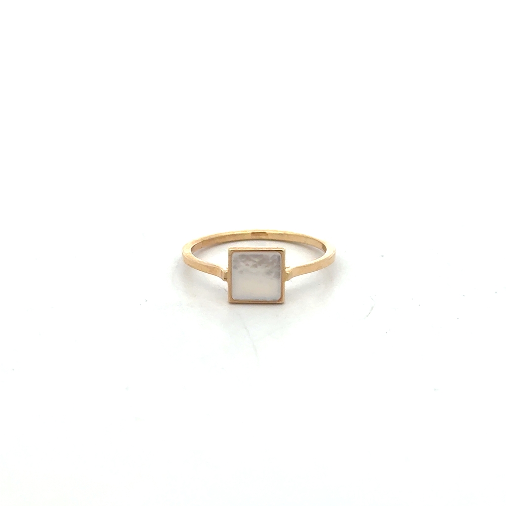 Bague or jaune 10 carats, nacre de perle