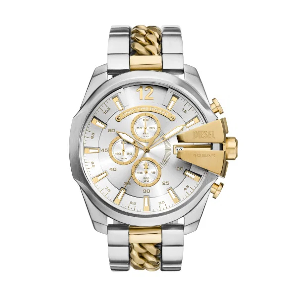 Diesel silver-tone and gold-tone stainless steel watch