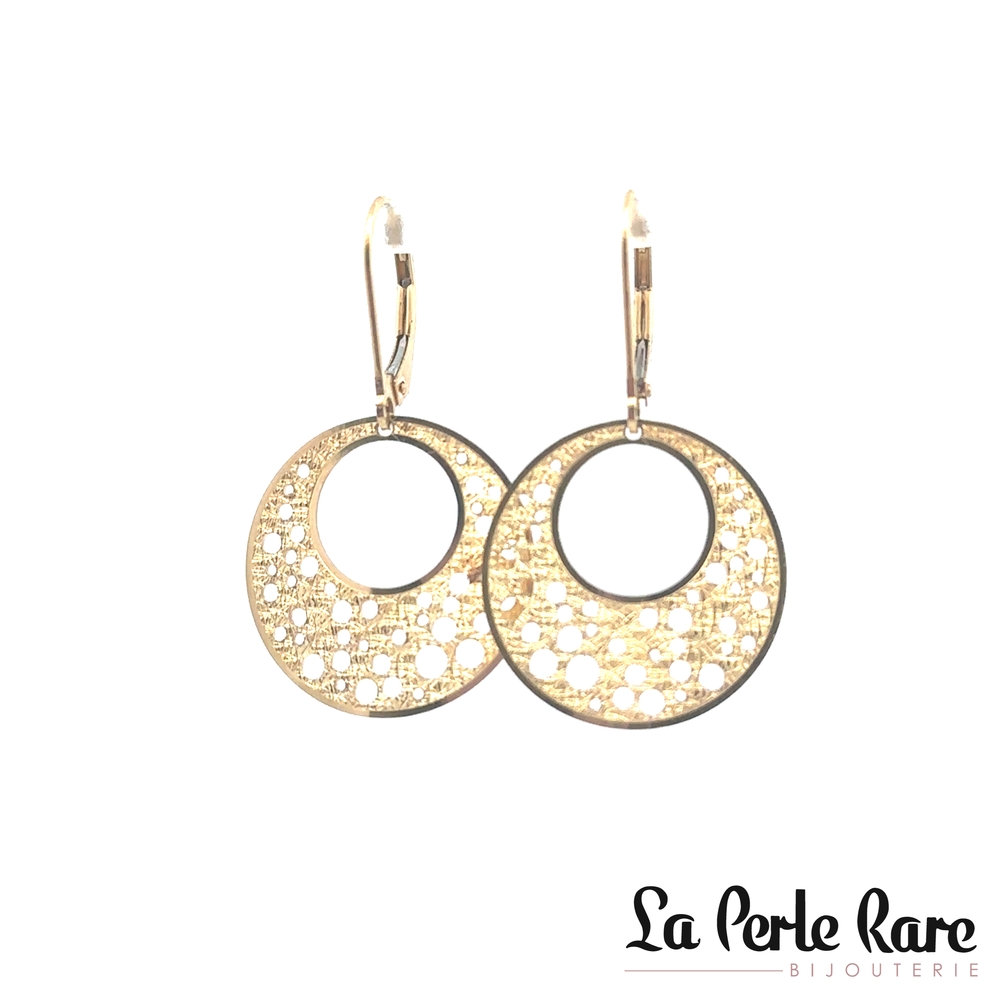 Boucles d'oreilles pendantes or jaune 14 carats - 32308 - Exclusivités
