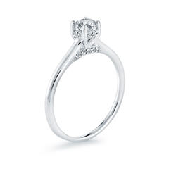 Bague or blanc 14 carats, 42 points de diamant de laboratoire total, VS
