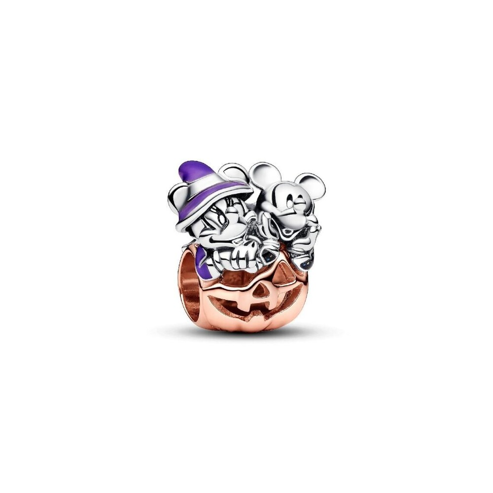 Bille Disney, citrouille d'Halloween Mickey et Minnie, Pandora Rose, argent, émaux mixtes - 782816C01 - Pandora