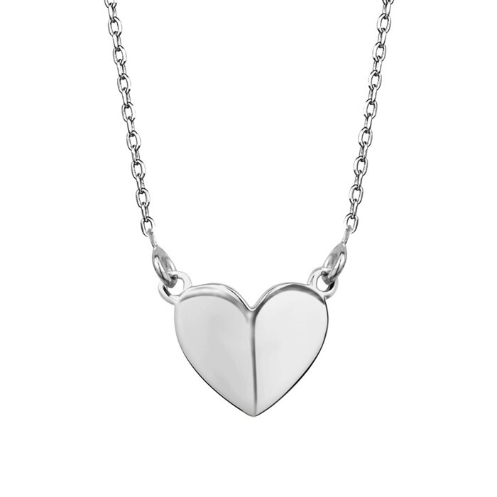 Collier coeur, argent - N3483 - Création Gl