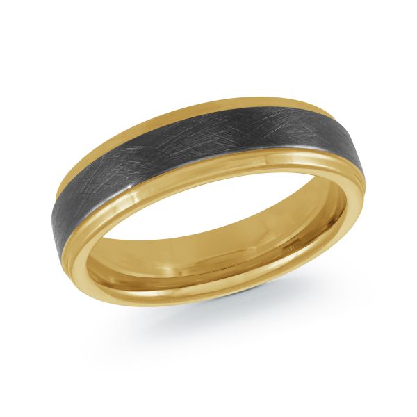 Jonc tungstène 2 tons (jaune/noir), 6 millimètres - TG-086 - Malo