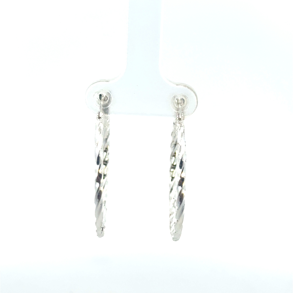 Anneaux torsadés, argent, 30 millimètres