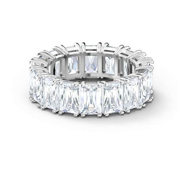 Jonc éternité, métal rhodié, cristaux blancs - 5572695 - Swarovski