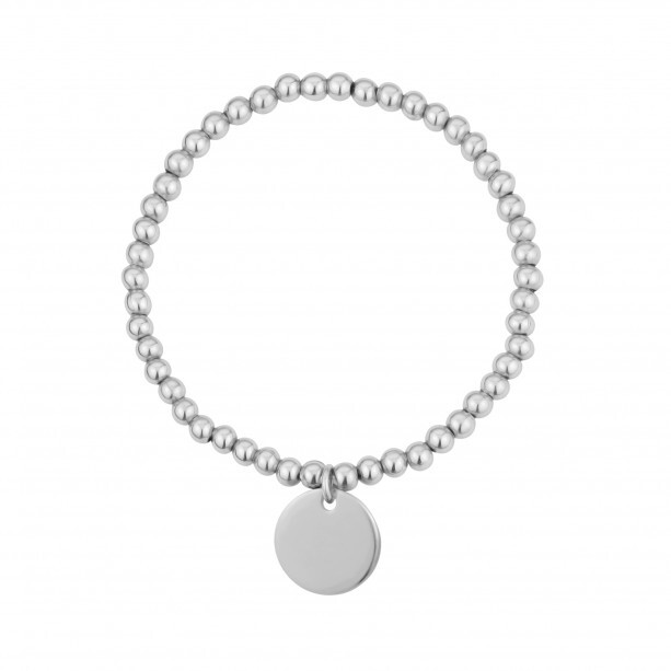 Bracelet extensible acier, pendentif rond - ZW-B19 - Arz Steel