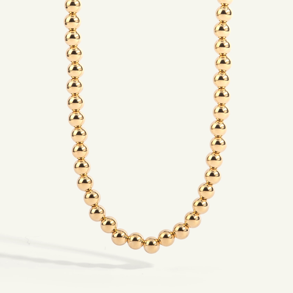 Collier métal doublé d'or 14 carats, 6 millimètres