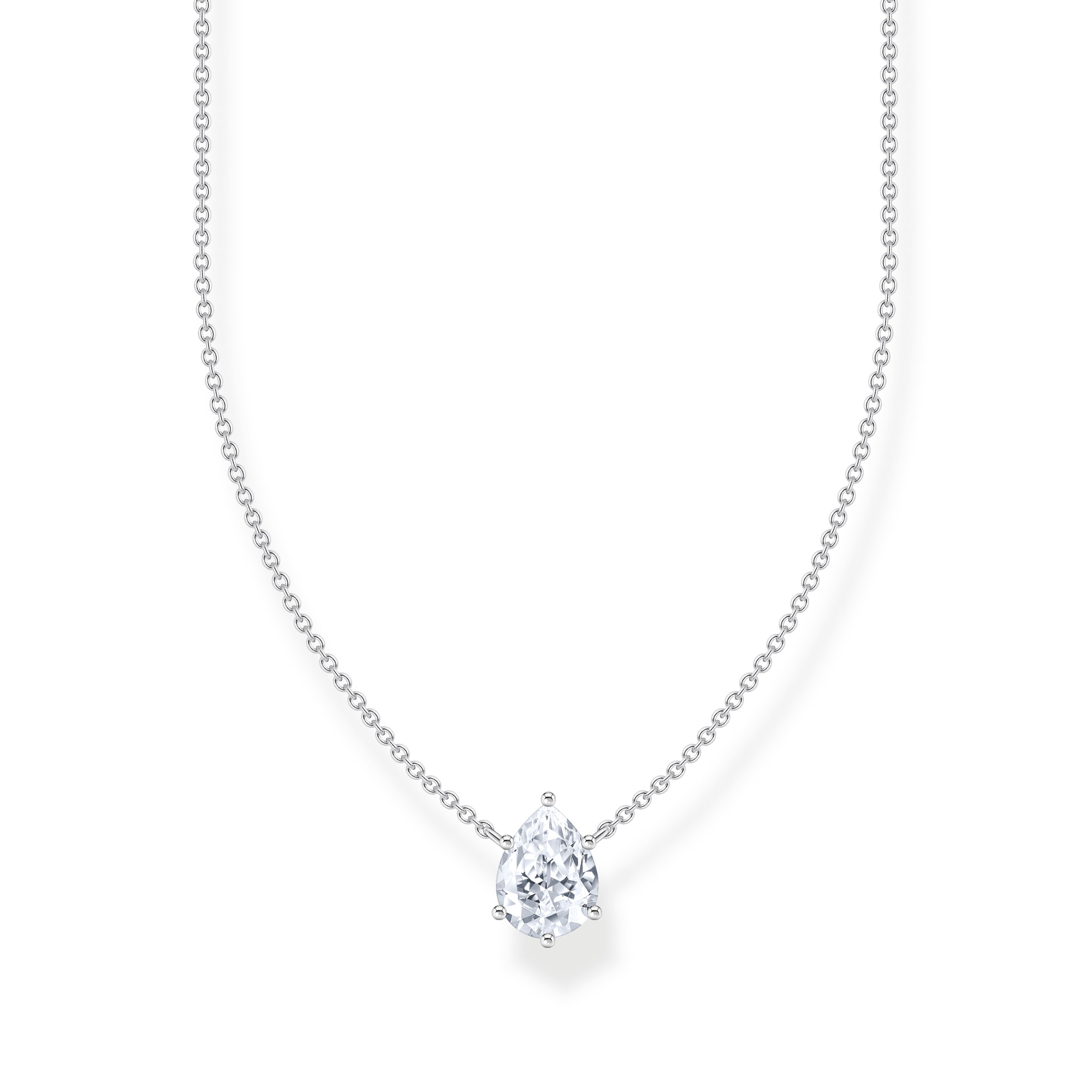 Collier argent, zircon