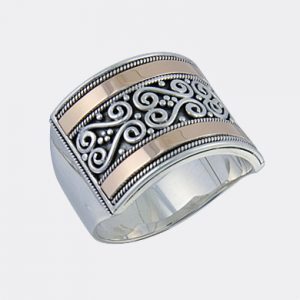 Bague argent, or 18kt - TB622GF-8.75 - L'aventurine