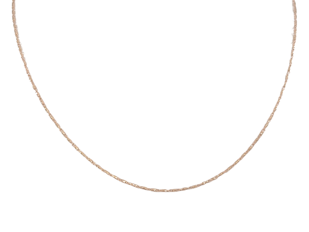 Chaîne billot diamanté or rose - LPR-1312-16 - Exclusivités