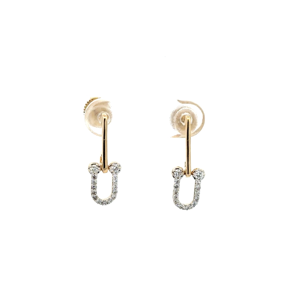 Boucles d'oreilles pendantes or jaune 10 carats, 25 points de diamant de laboratoire total, VS/EF, certificat - LGE38822-25 - Exclusivités