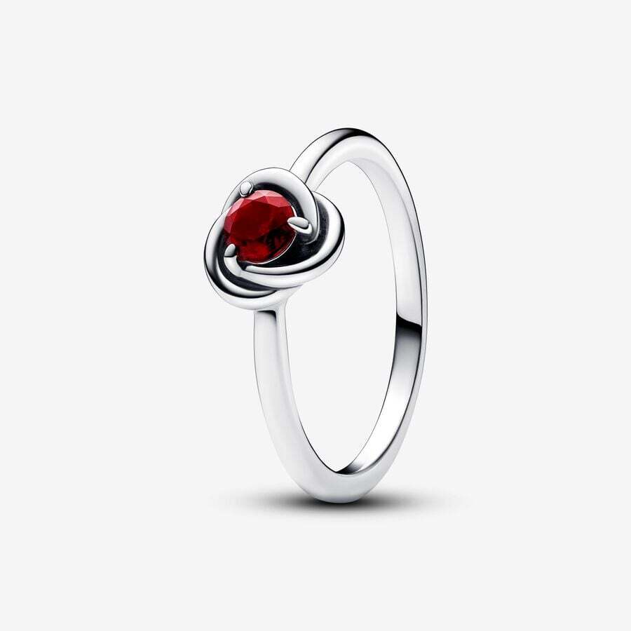 Bague cercle éternel, argent, cristal rouge - 192993C01-52 - Pandora