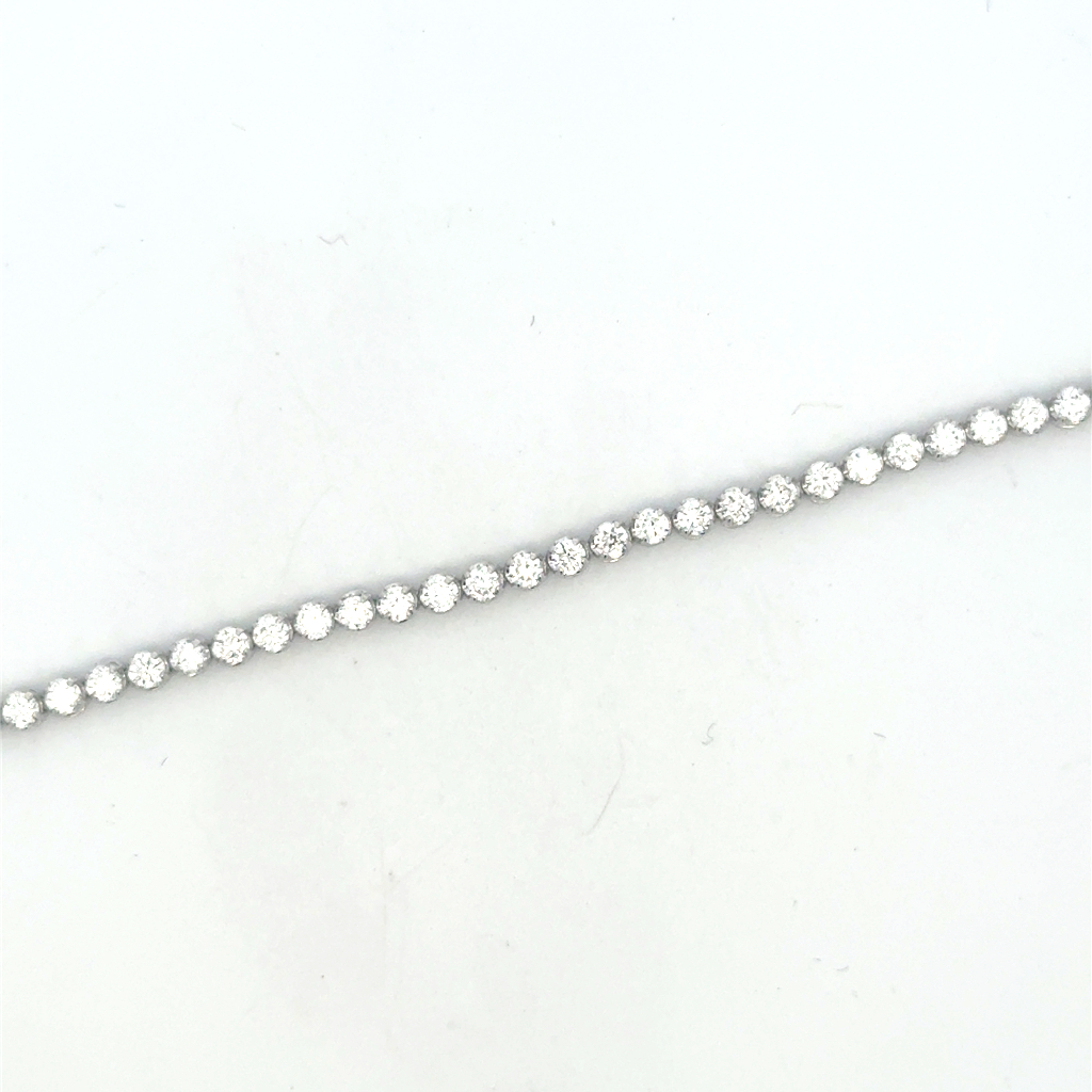 Bracelet tennis or blanc 10 carats, 300 points de diamant de laboratoire total, VS/EF, certificat