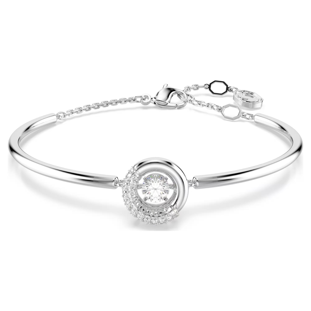 Bracelet semi-rigide, métal rhodié, cristaux blancs - 5733399 - Swarovski