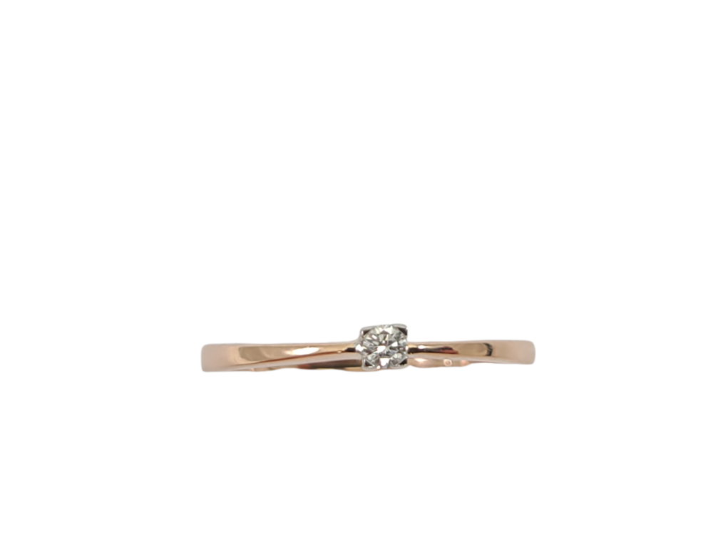 Solitaire or 2 tons (rose/blanc) 5 pts dia tot Solitaire or 2 tons (rose/blanc) 5 pts dia tot