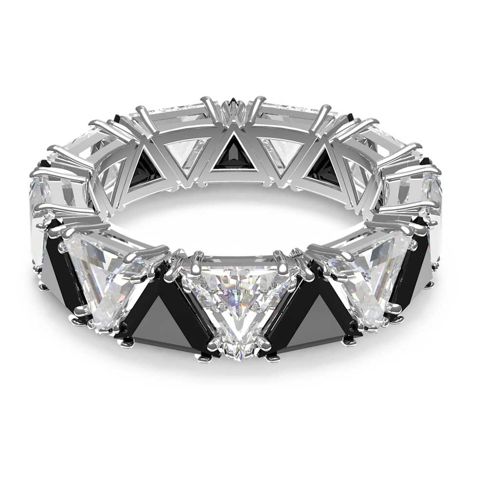 Bague, métal rhodié, cristaux blancs/noirs - 5620674 - Swarovski