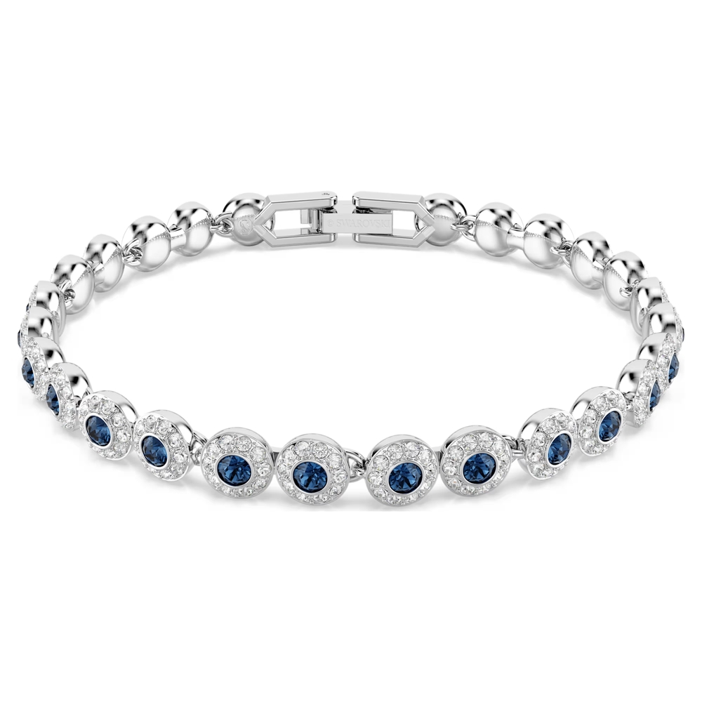 Bracelet tennis, métal rhodié, cristaux blancs et bleus - 5733401 - Swarovski