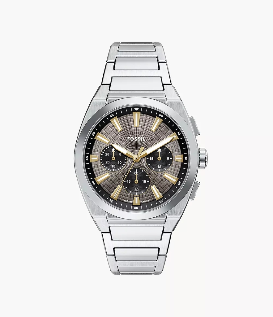 Montre acier inoxydable, fond brun et noir - FS6128 - Fossil