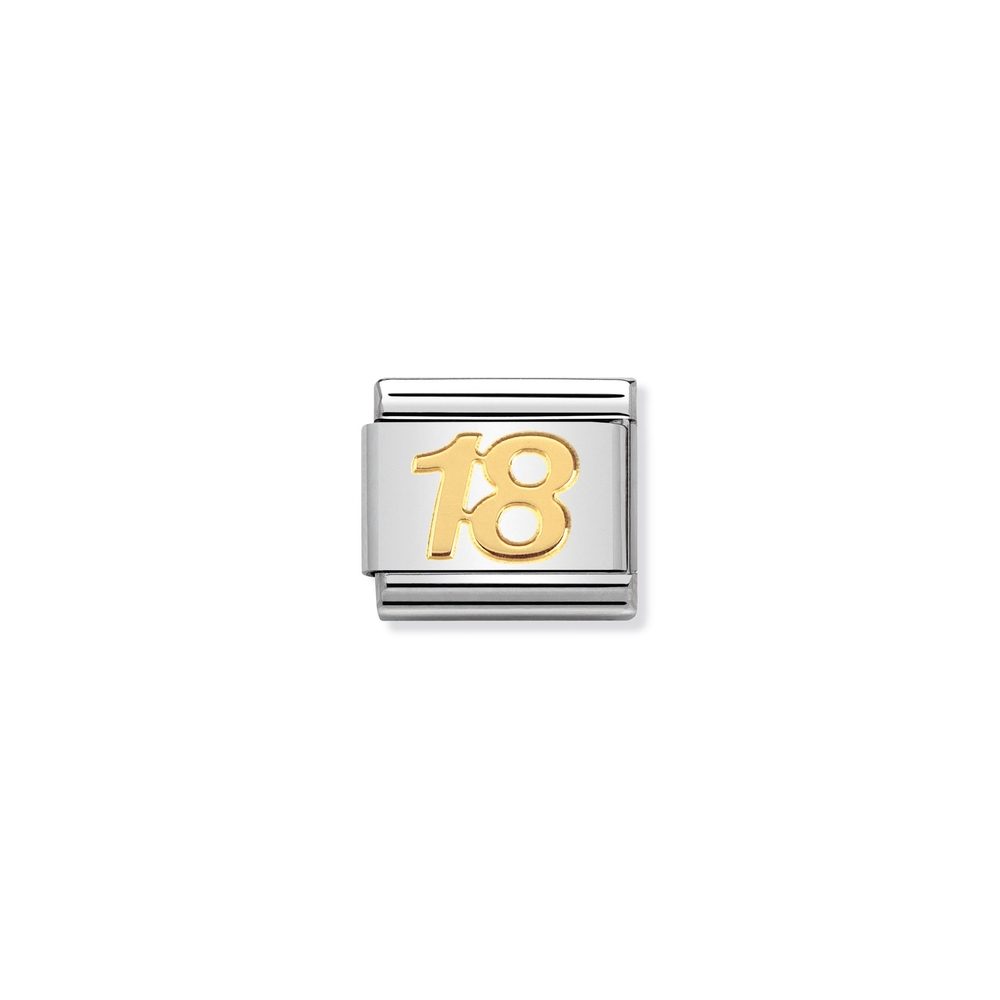 Maille classique numéro 18, acier inoxydable, finition or jaune 18 carats - 03010934 - NOMINATION