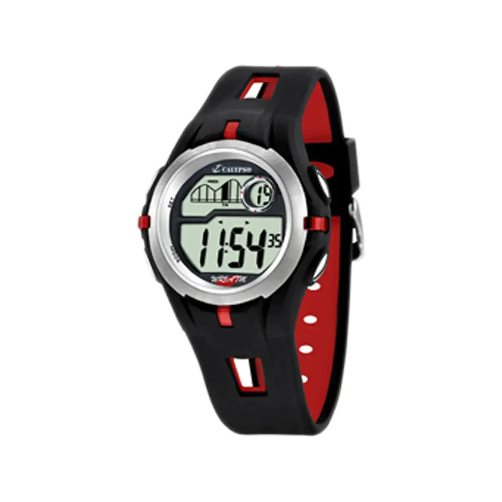 Montre silicone noir/rouge