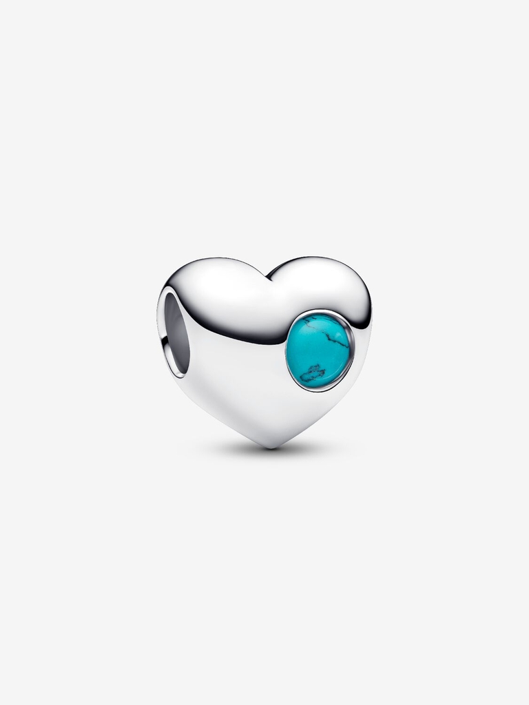 Bille coeur, argent, cristal turquoise - 794161C12 - Pandora