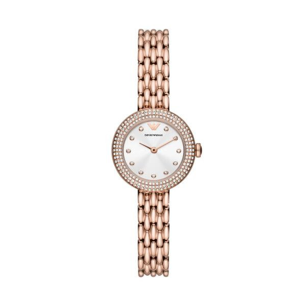 Rose gold steel watch, zircon embellishments - AR11415 - Emporio Armani