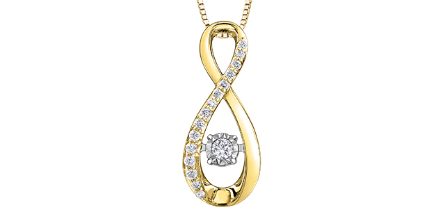 Pendentif or 2 tons (jaune/blanc) 10 carats 10 points de diamants total - DD7830 - Corona