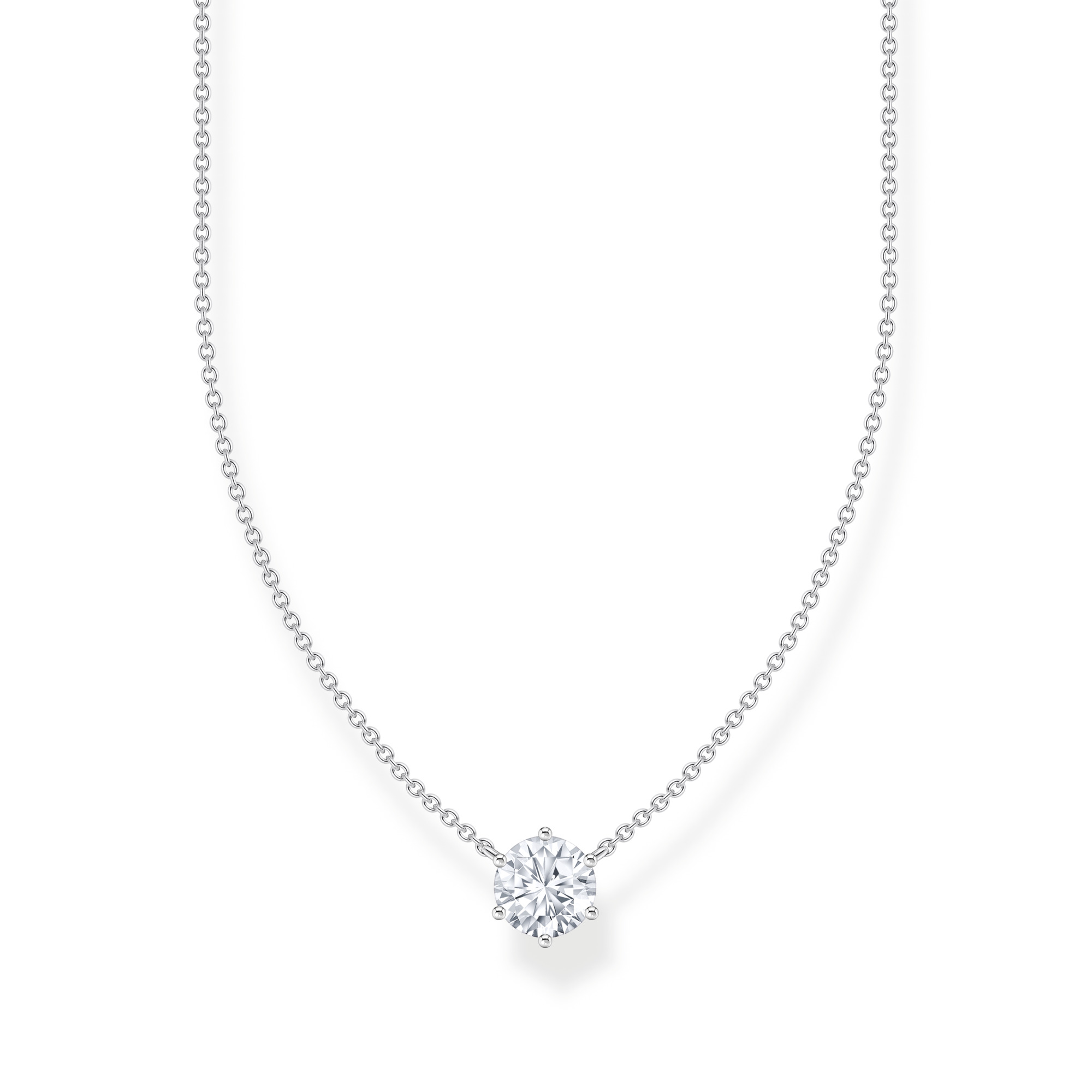 Collier solitaire, argent, zircon - KE2210-051-14-L45V - Thomas Sabo