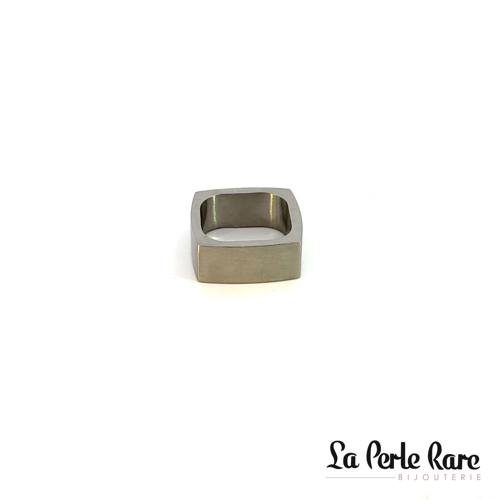 Bague carrée, acier - 175-25250-8.5 - Steelx