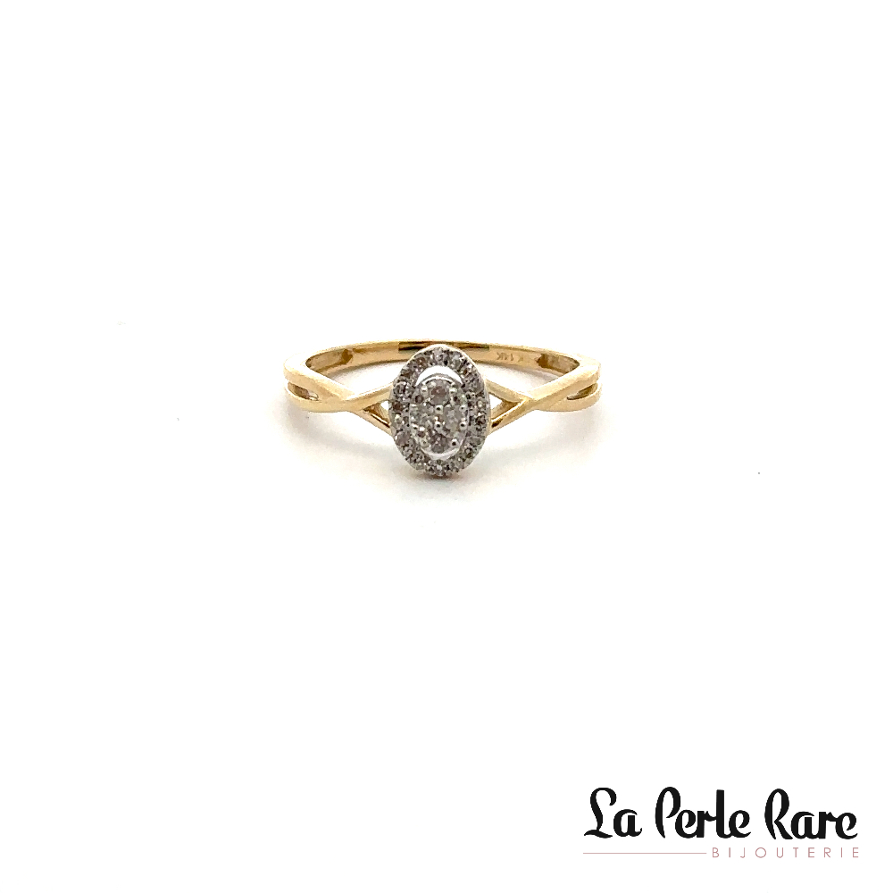 Bague or jaune 10 carats, 15 points de diamants total - SKR42967-15NJ - Sk Diamonds