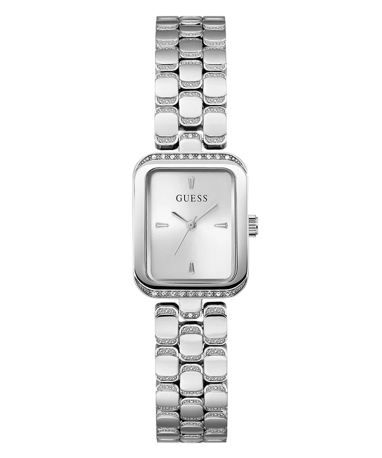 Montre rectangulaire, acier inoxydable, zircons incolores - GW0865L1 - Guess