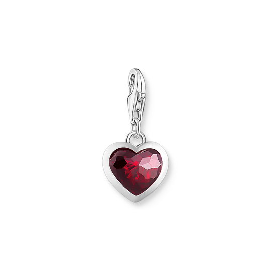 Breloque coeur, argent, gemme rouge - 2094-699-10 - Thomas Sabo