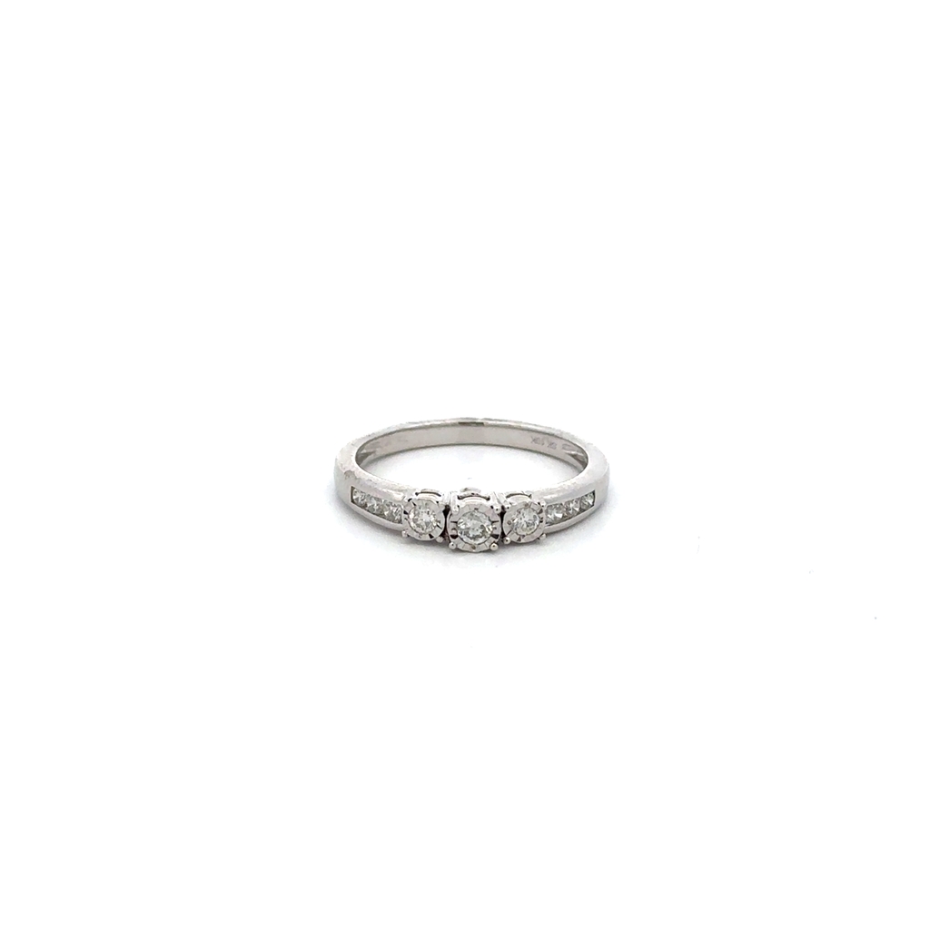 Bague trinité, or blanc 10 carats, 25 points de diamant total - SKR20597-25 - Exclusivités