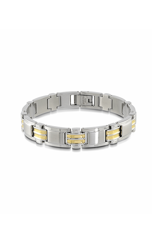 Bracelet acier inoxydable 2 tons (blanc/jaune) - SMB71 - Italgem Steel