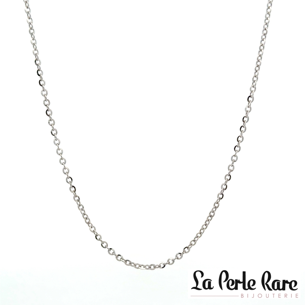 Chaîne rolo, or blanc 10 carats - LPR-2931-18 - Exclusivités
