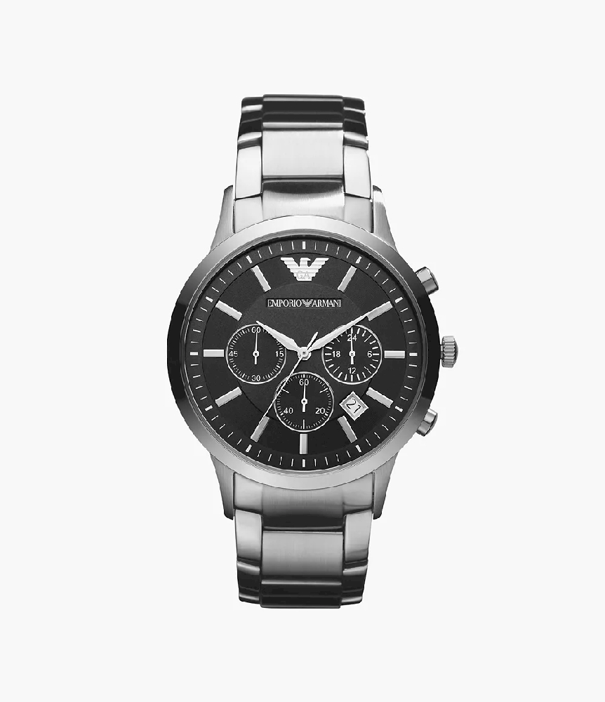 Montre à deux aiguilles en acier inoxydable pour hommes, signée Emporio Armani. - AR2434 - Emporio Armani