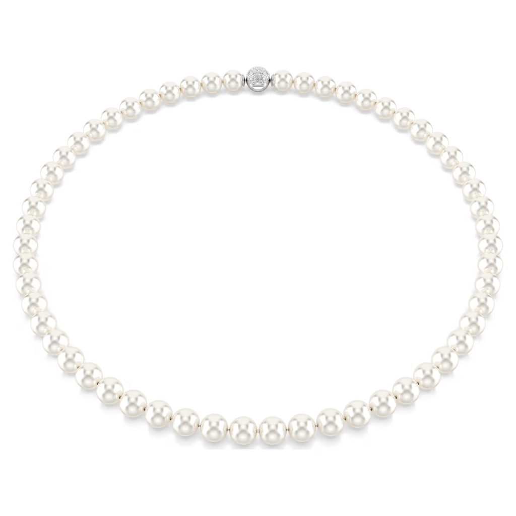 Collier Matrix, métal rhodié, perles