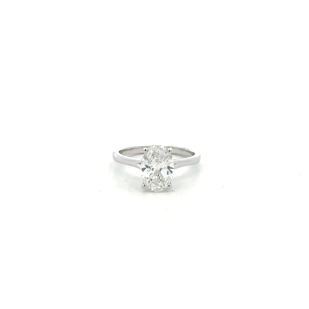 Bague solitaire en or blanc 10 carats avec 200 points de diamants de laboratoire au total, certificat
