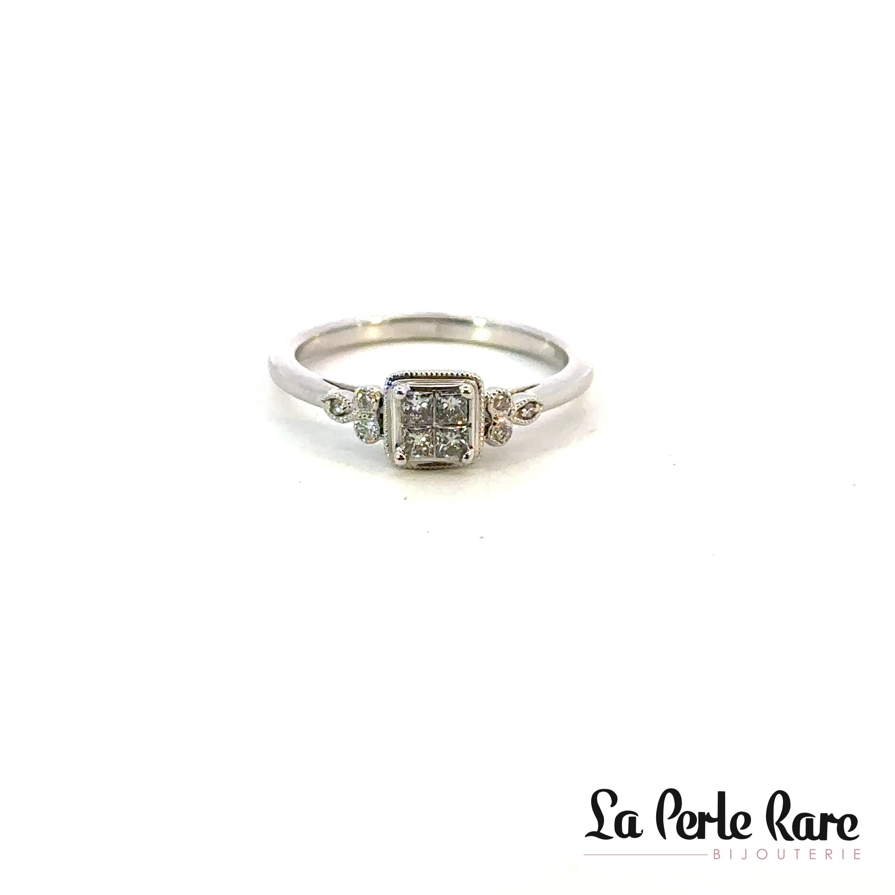 Bague or blanc, 25 points de diamants total - 197931 - Sk Diamonds