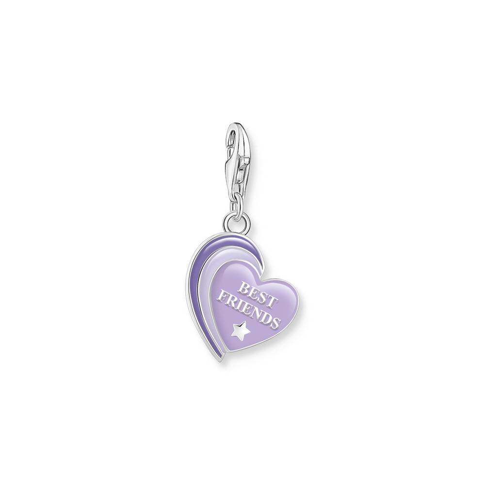 Charm coeur meilleure amie, argenté, émail violet - 2046-664-13 - Thomas Sabo