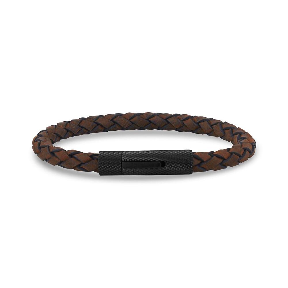 Bracelet en cuir brun 6 mm