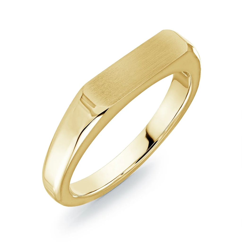 Bague chevalière, acier inoxydable doré - SWR33-6 - Italgem Steel