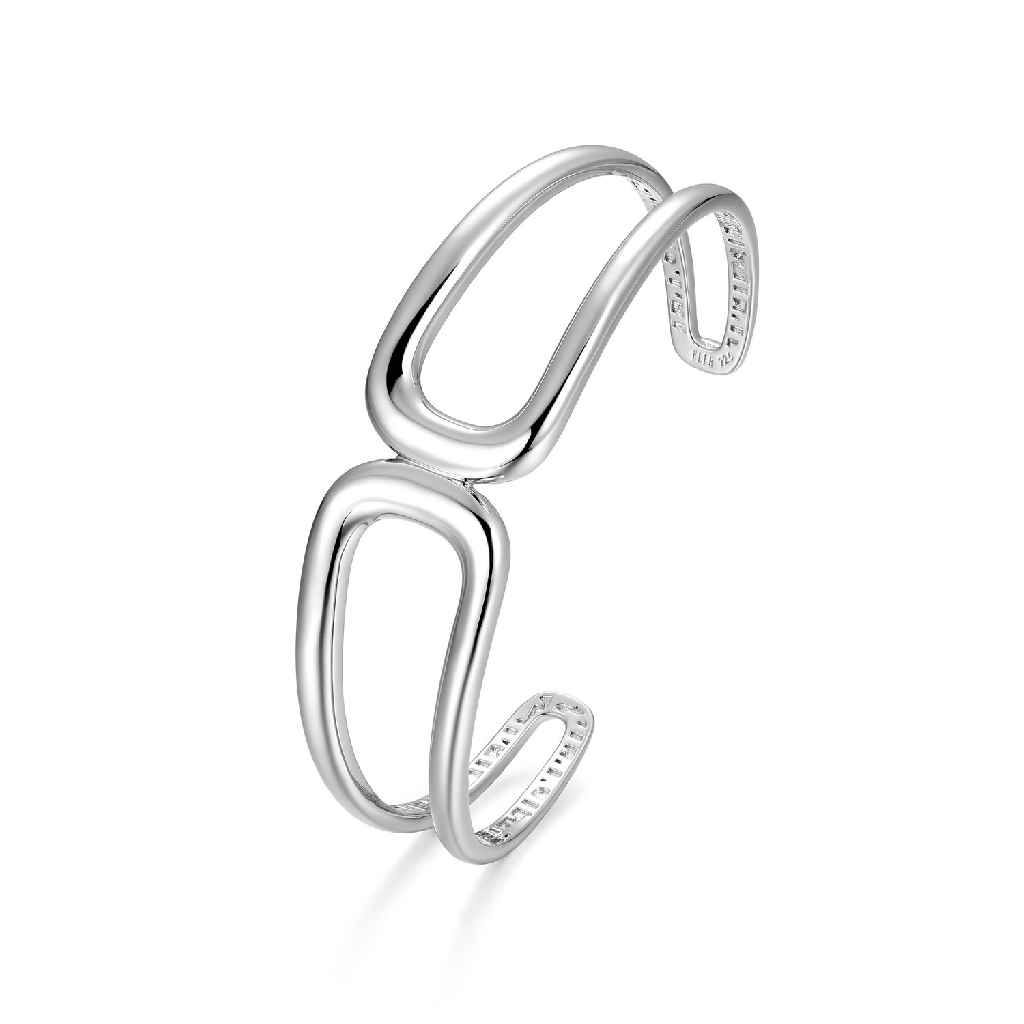 Bracelet rigide ouvert, argent rhodié - R1LAQBA0E0 - Elle
