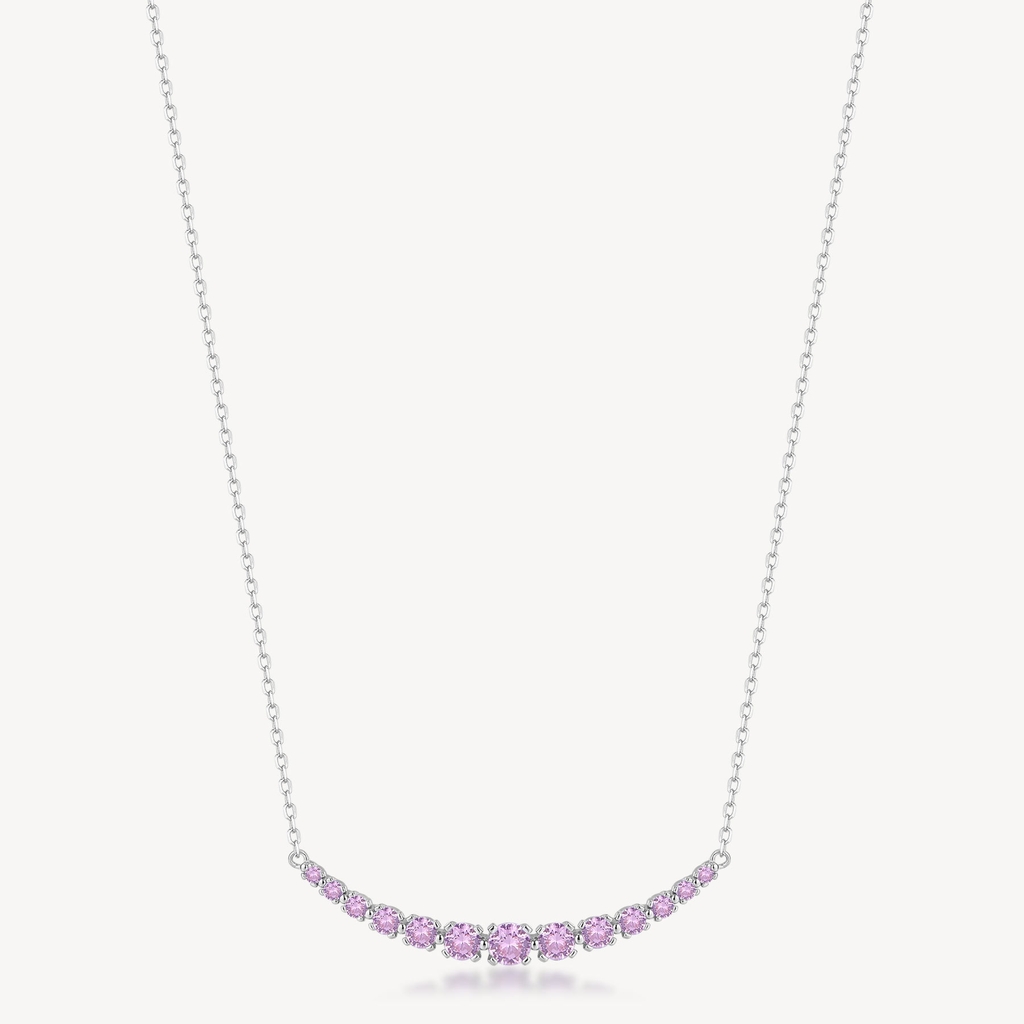 Collier argent finition rhodium, zircons roses - FVP116 - Brosway Italia
