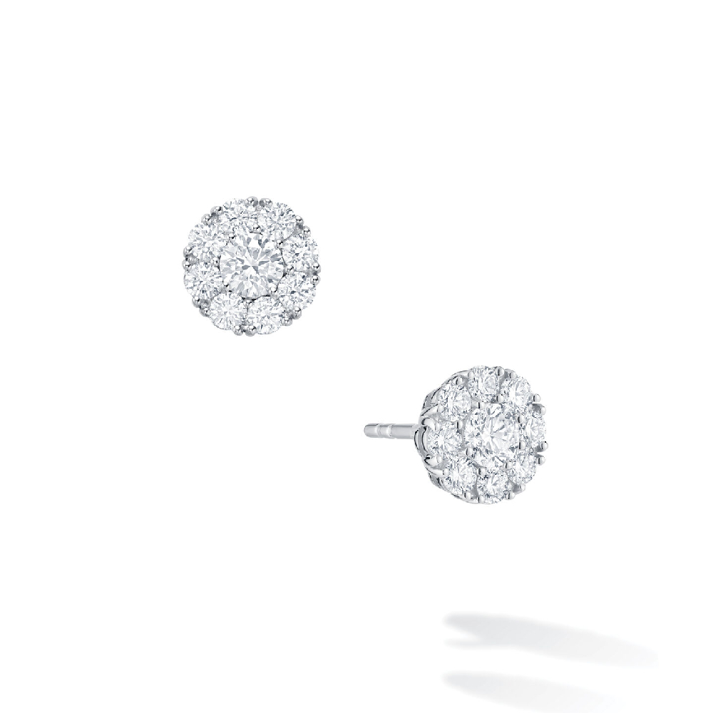 Boucles d'oreilles fixes Briks Snowflake, or blanc 18 carats, 43 points de diamants total - 450005967257 - Birks