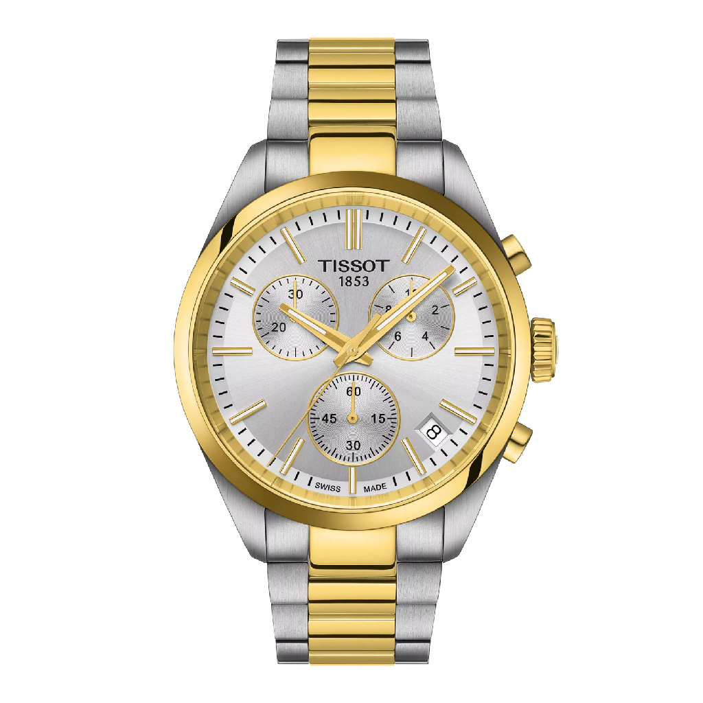 Tissot PR 100, acier inoxydable 2 tons (blanc et jaune) - T150.417.22.031.00 - Tissot