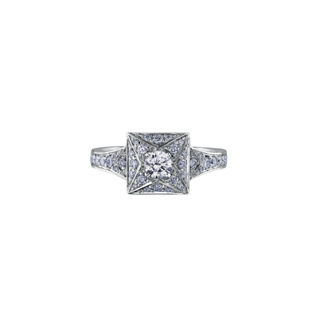 Bague or blanc, 60 points de diamants canadiens total - AM311W60 - Corona