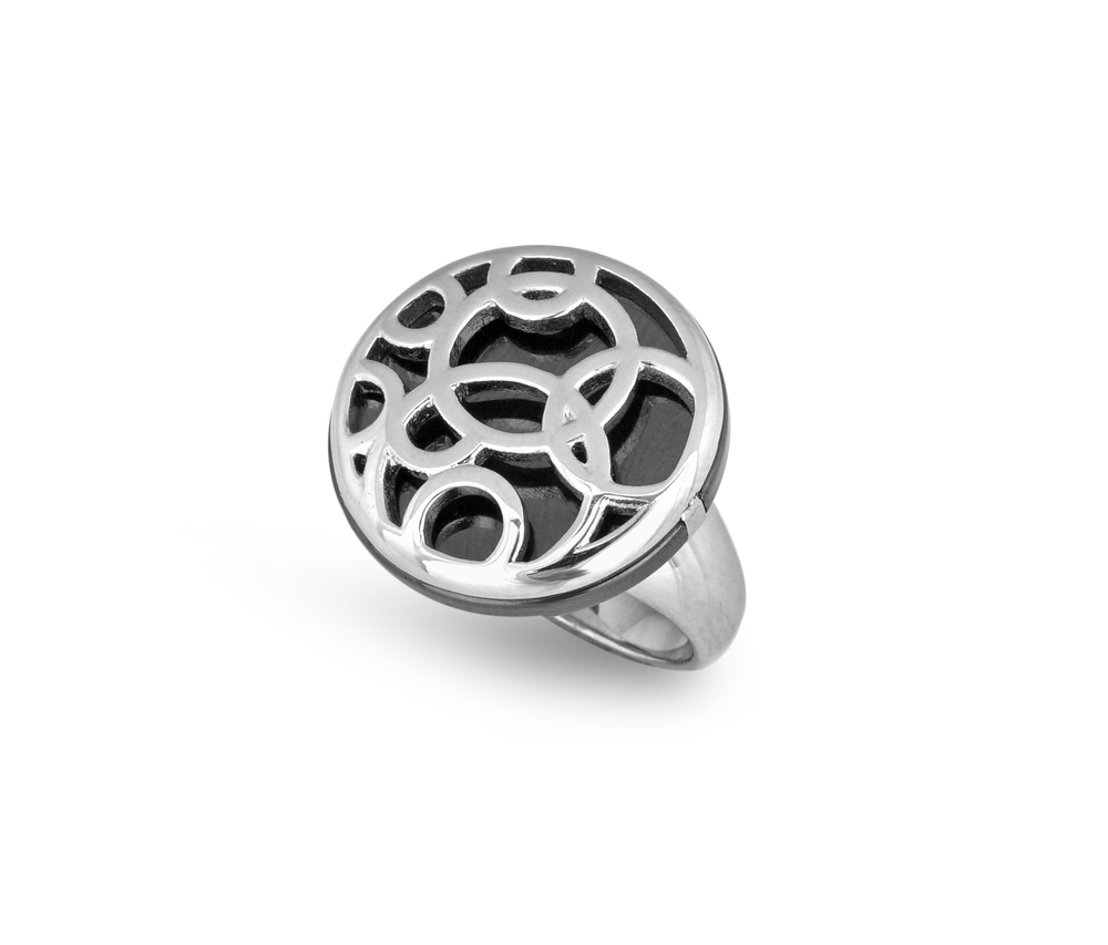 Bague acier, céramique noire - T4X7170160 - Steelx