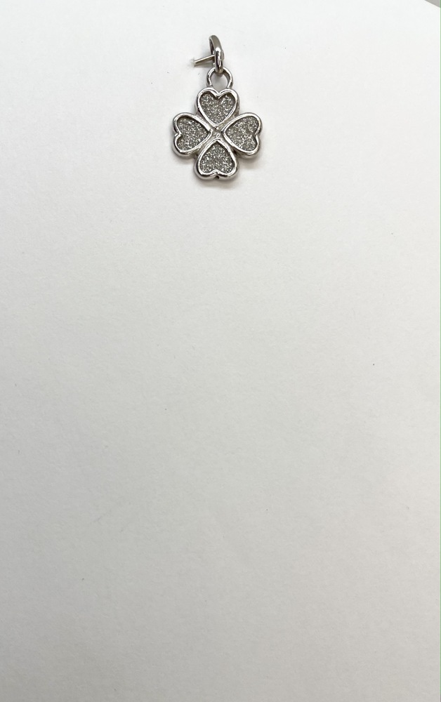 Pendentif argent trefle brillant