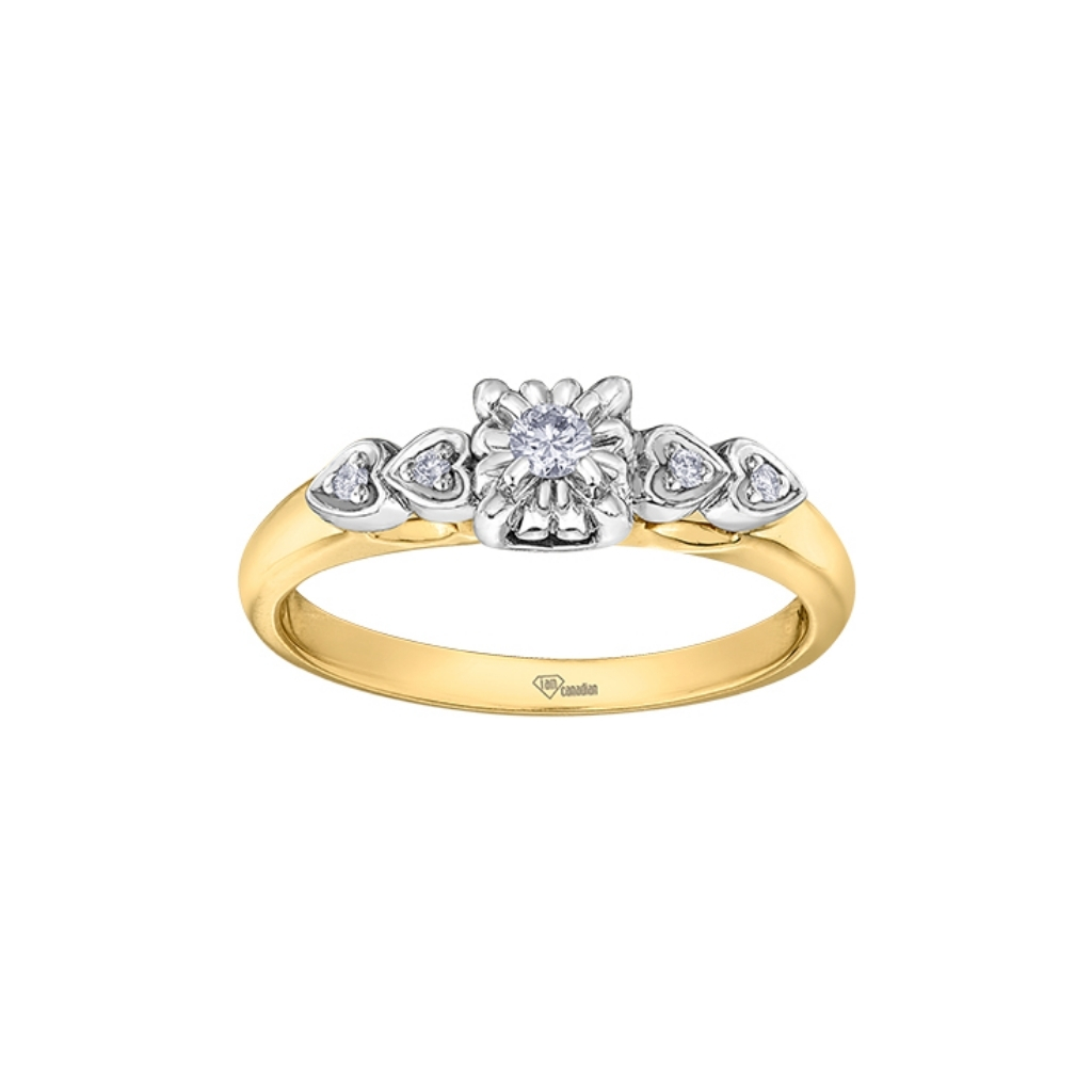 Bague or 2 tons (j/b), 46 pts dia tot, Bague or deux tons 46 pts diamants - AM523YW - Corona